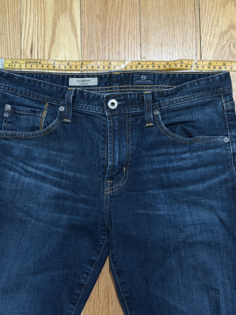 Ag Adriano Goldschmied Men's Straight Dark Blue Jeans